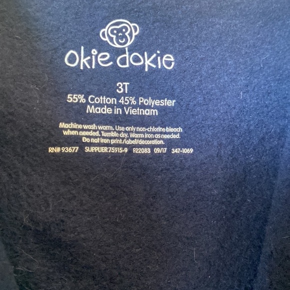 Okie dokie Dinosaur hoodie Jacket blue for boy size 3T - Picture 3 of 3